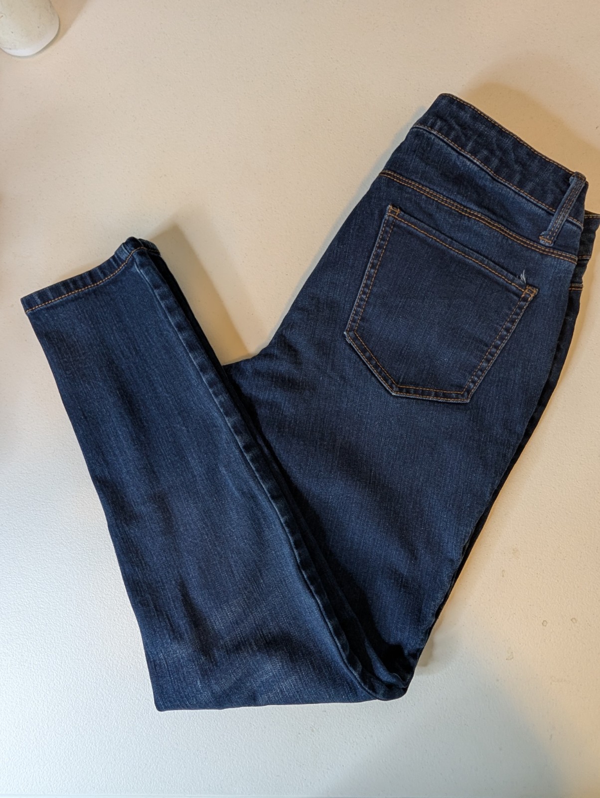 Faded Glory Dark Blue Jeans Tapered Leg Women’s Size 6 Petite 5 Pocket Design