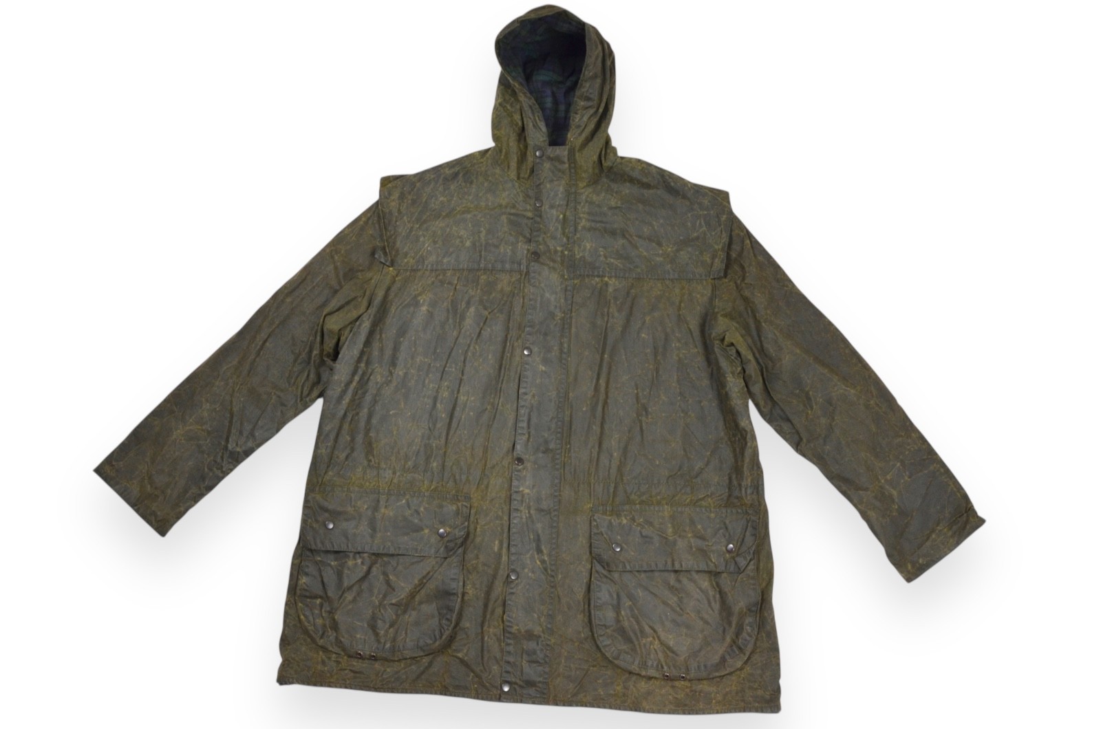 Barbour Lined Durham Jacket Men’s Wax Green A5 Hood England Size C42/107cm