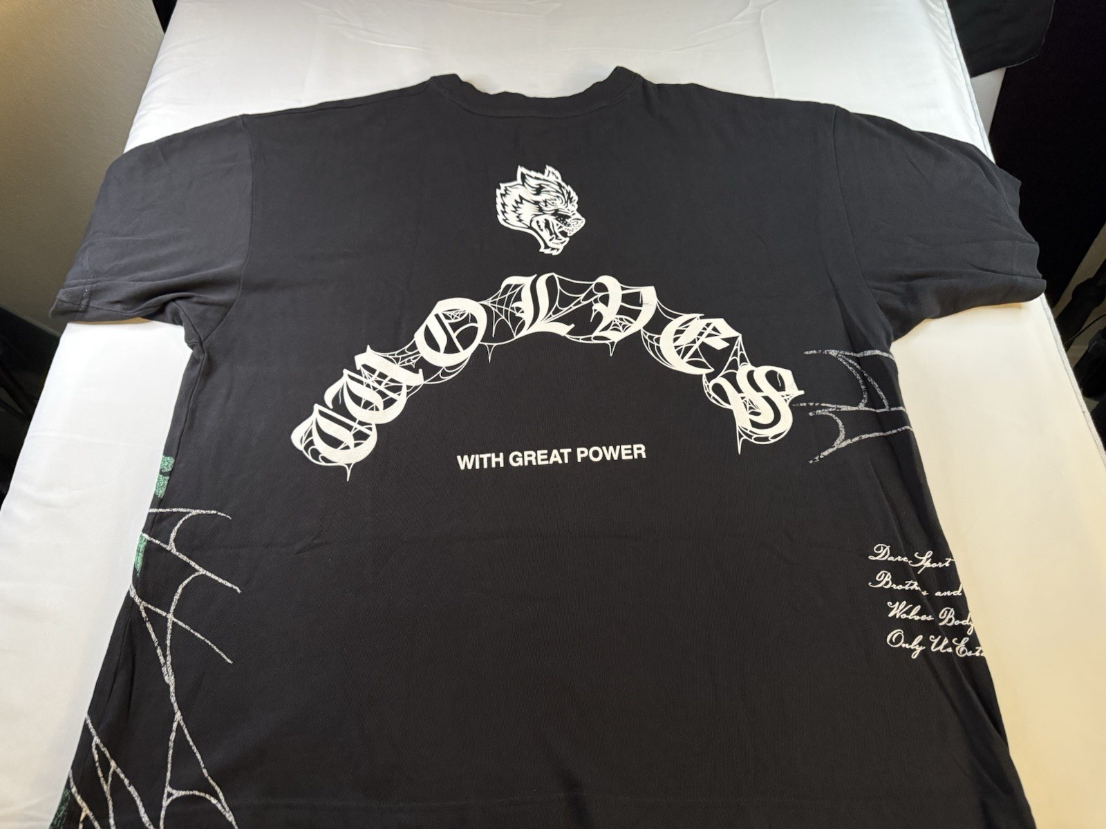 DARC Sport Marvel Spider-Man Wolves Forever Graphic T-Shirt XL Black Rare