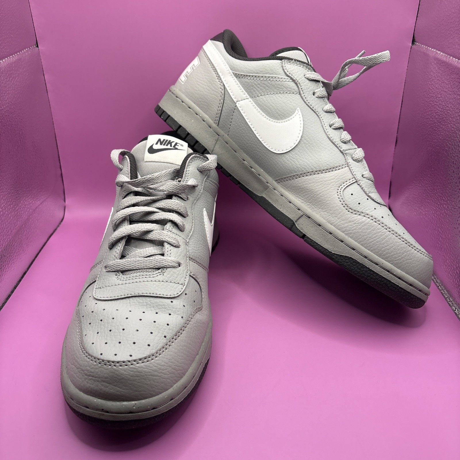 Nike Big Nike Low Mens 12 Light Smoke Gray White Shoes Sneakers Low 355152-017