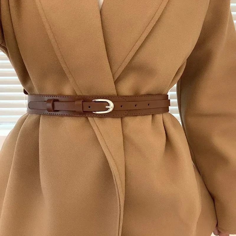 Women’s PU Waist Belt Solid Color Decorative Coat Belt