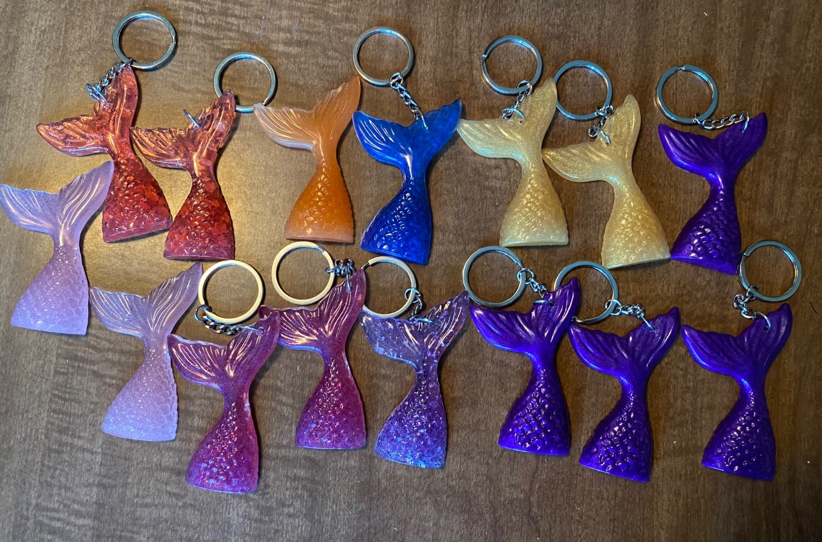 Mermaid Tail Resin Keychain