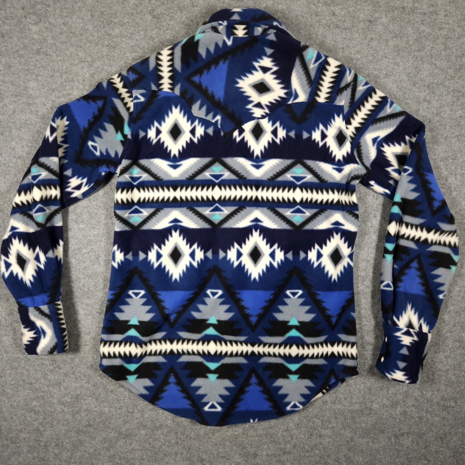 Rockmount Ranchwear Shirt Medium Men Western Blue Southwest Aztec USA Pearl Snap