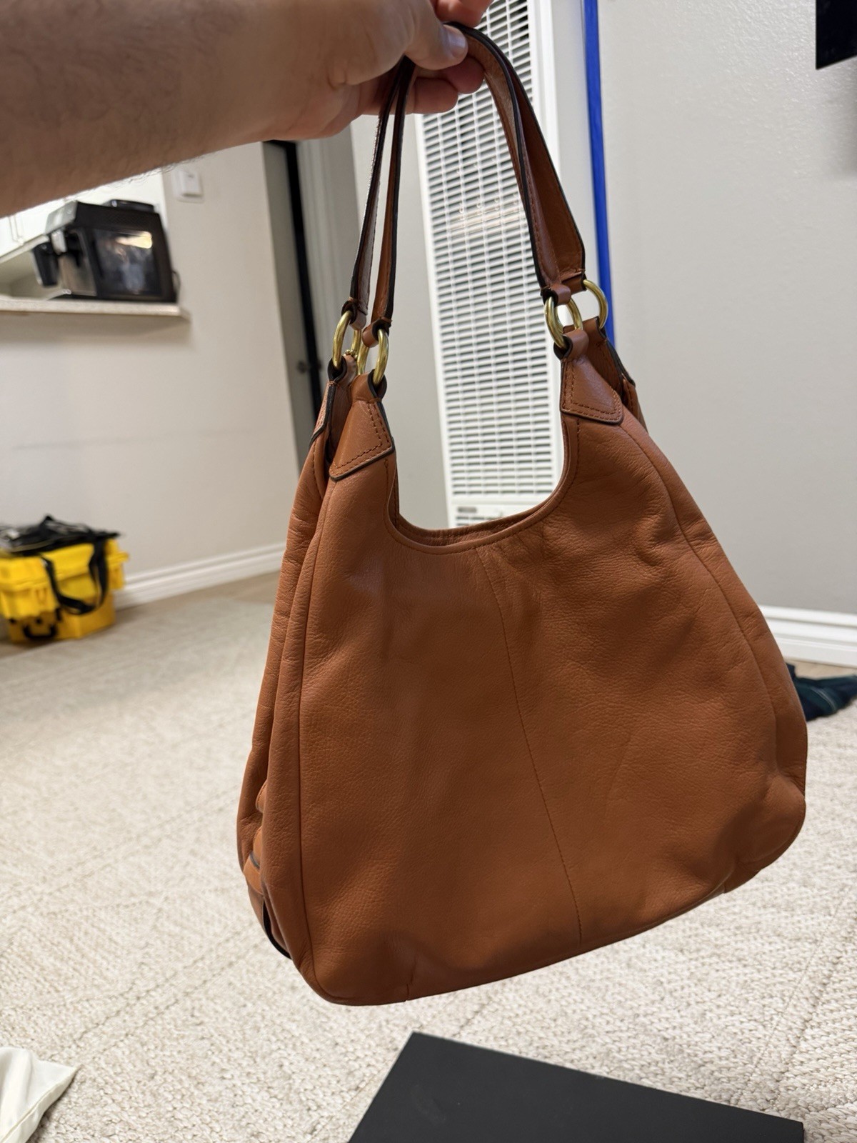 🔥 Authentic COACH Madison Phoebe Leather Hobo – Saddle/Tan 🔥