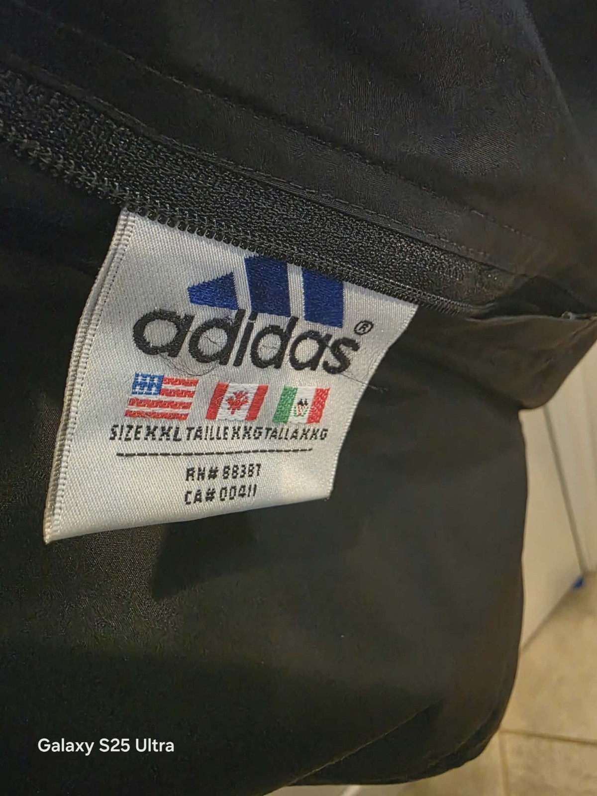Vtg Adidas Jacket XXL Y2K Reversible Hooded Full Zip 3 Stripe Bomber Winter