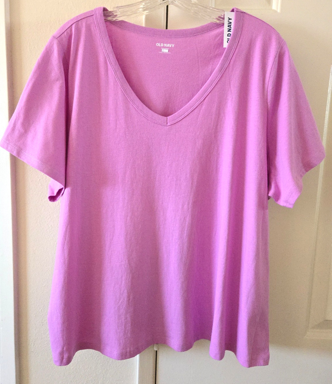Old Navy Orchid Pinky Purple Cotton Jersey V-Neck T-shirt 4XL 26 28 30 XXXXL 4X