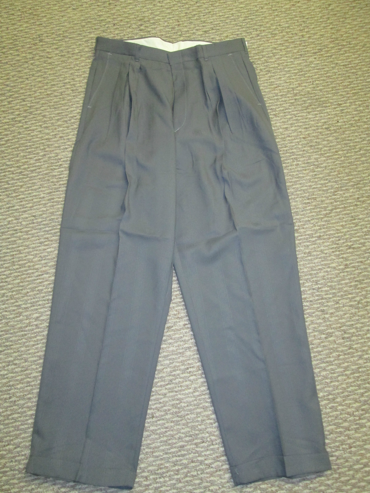 Mens Unique Gray Dress Cuffed Pants 32 34 36 38 40 X 32 Style #3 NEW