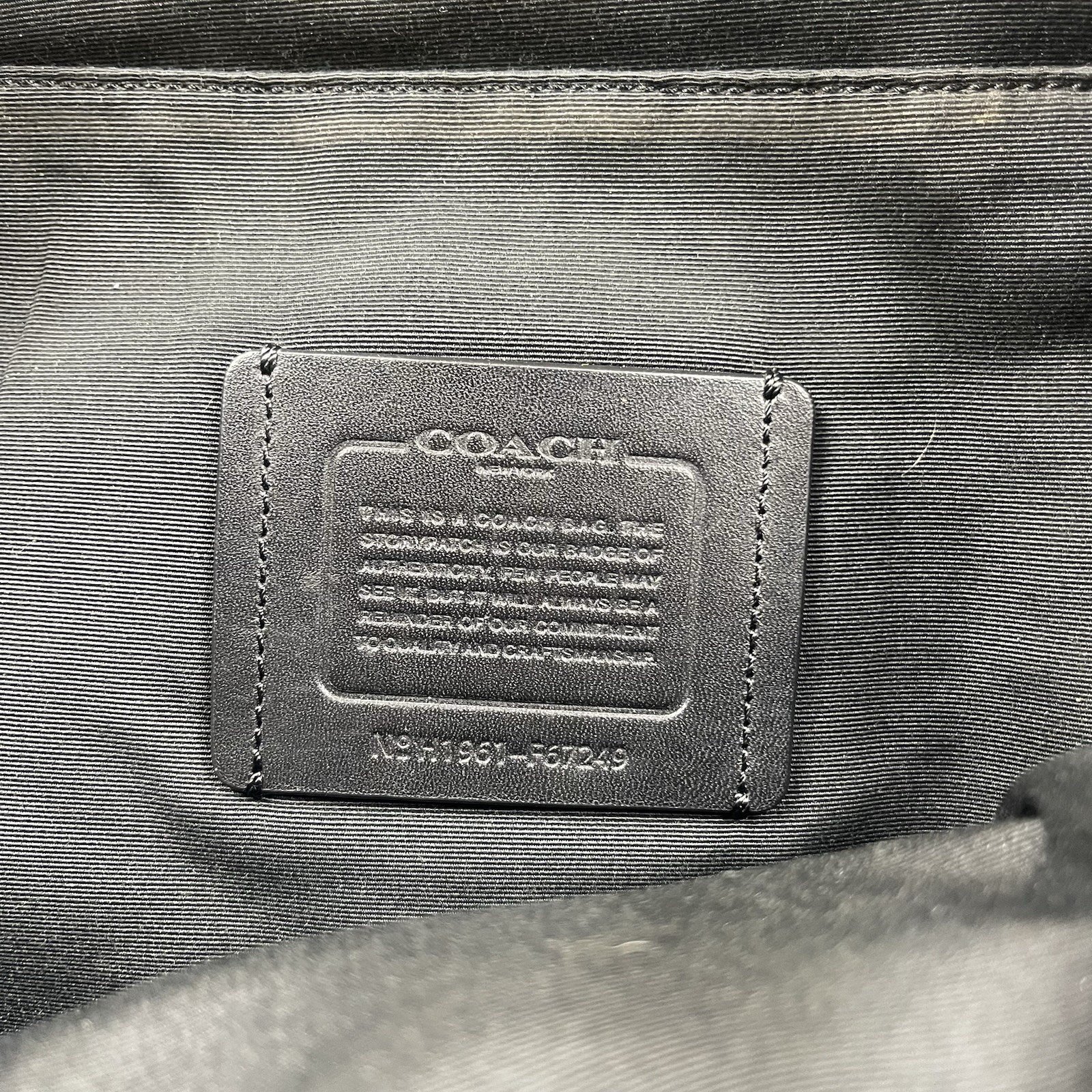 Coach West Pack Varsity Stripe Sling Signature Canvas Leather Carry Bag See