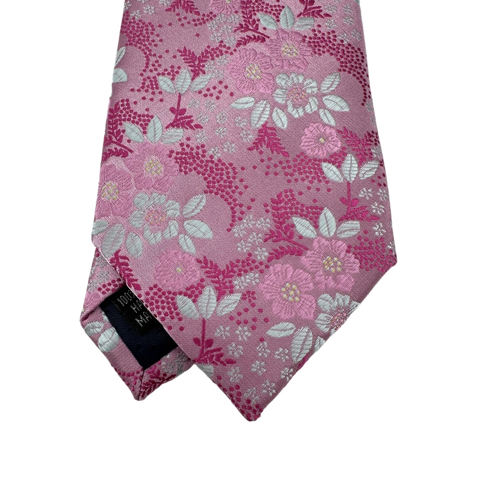 New Classic Floral Rose Pink White Woven Skinny Silk Men’s Tie Necktie 3.15″