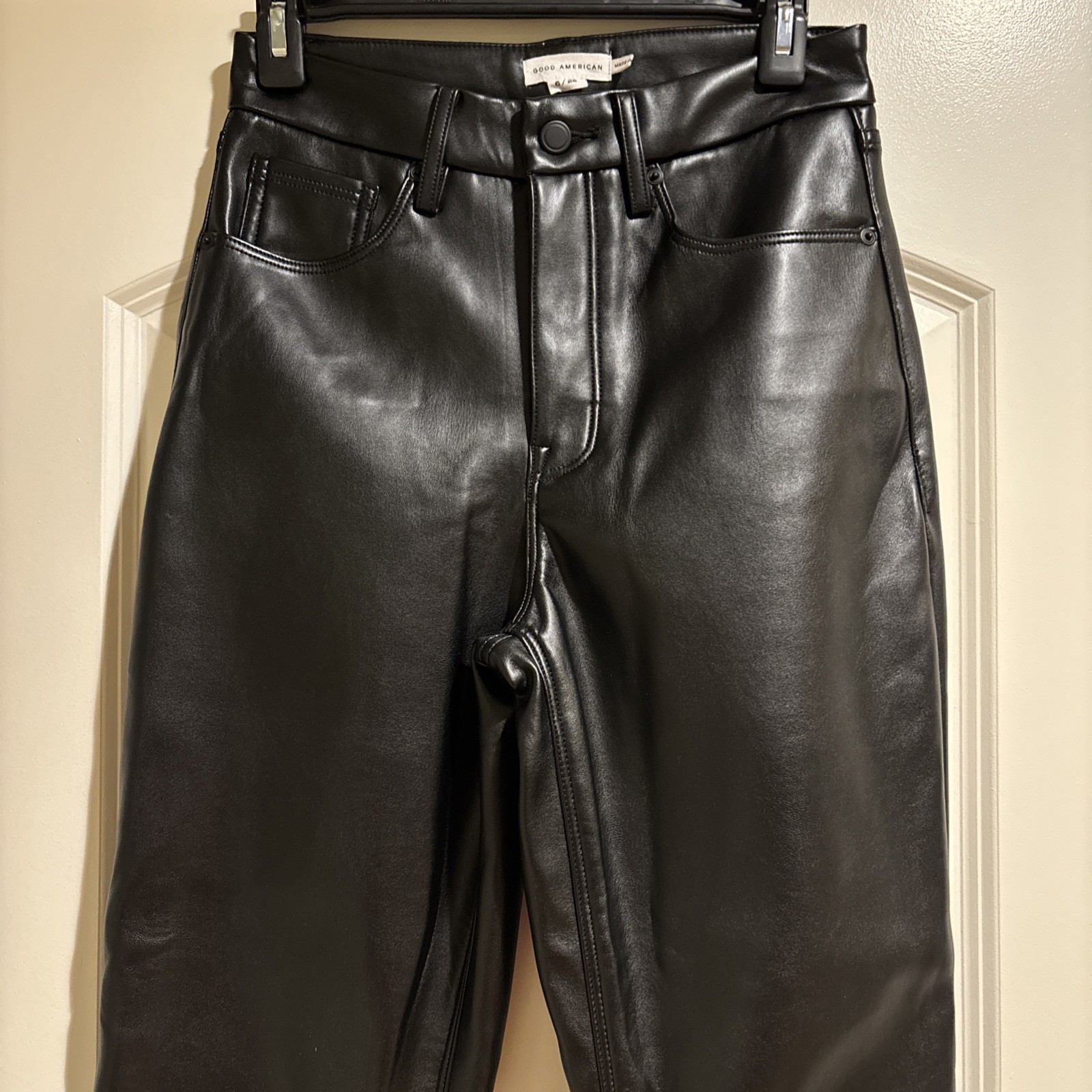 Good American “Better Than Leather” Good Boy trousers, Size 6/28