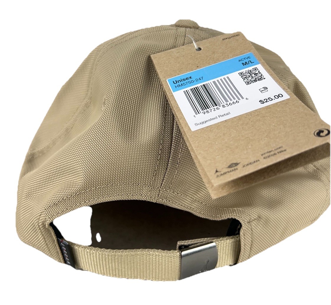Jordan Rise Structured Metal Jumpman Adjustable Hat Cap Sz M/L Khaki HM5750-247