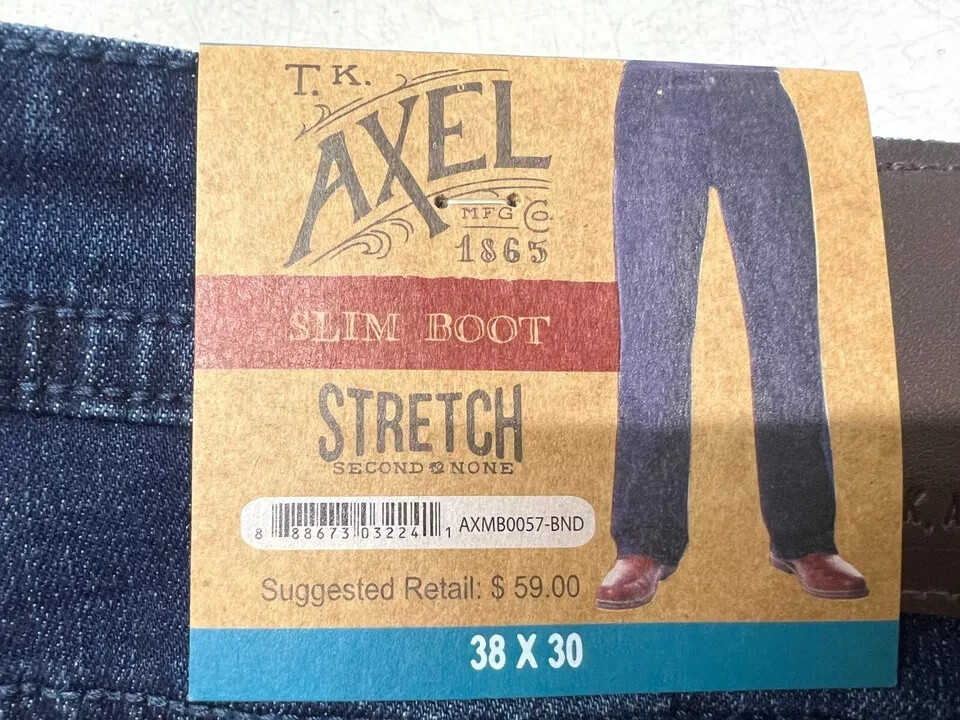 T.K. Axel Slim Boot Cut Stretch Denim Jeans, Dark Wash (BONDI) *CHOOSE SIZE*