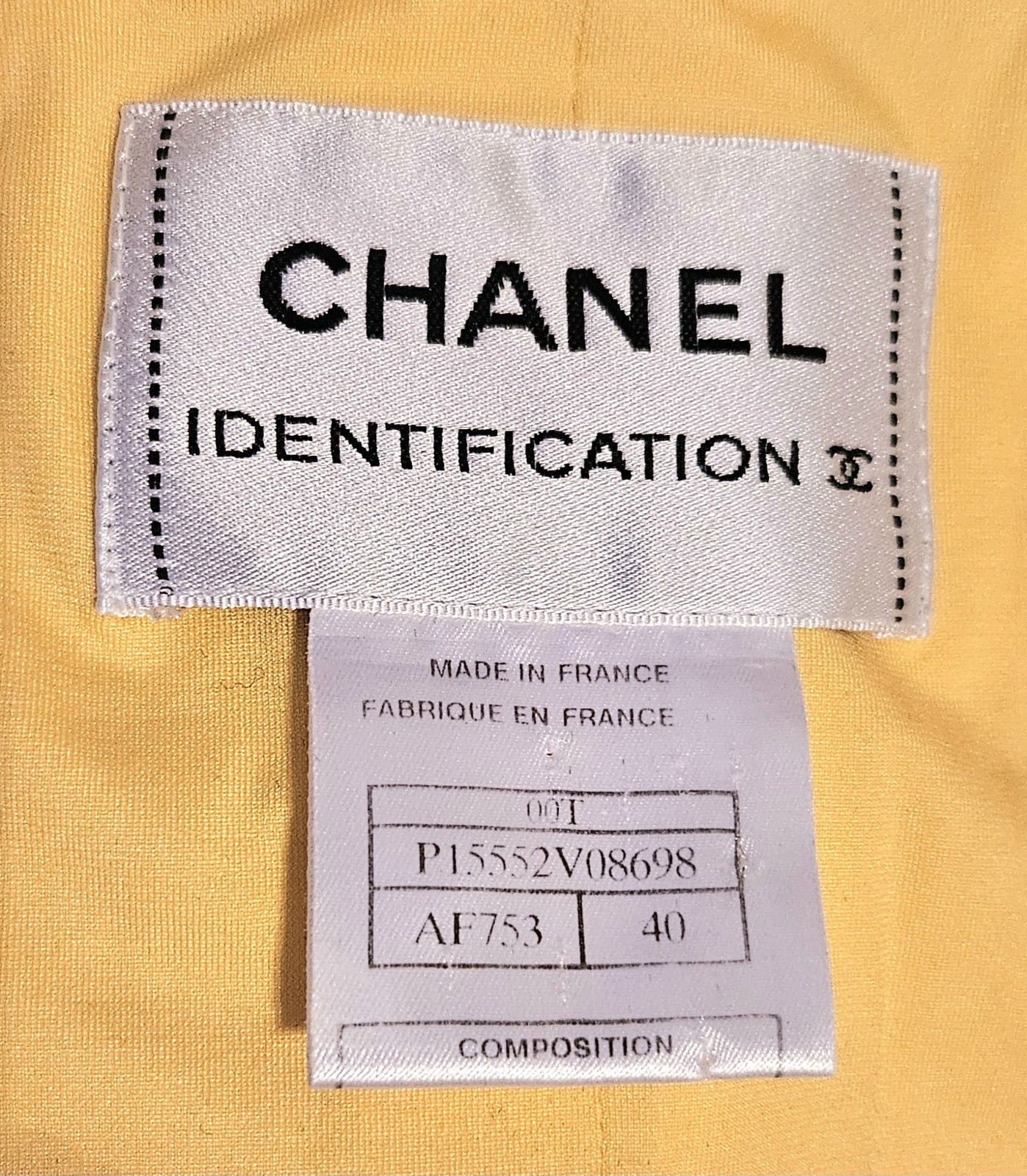 Chanel Vintage 2000 Yellow Jacket 36 38 40 4 6 8 Coat Top Black CC Op Taylor S M
