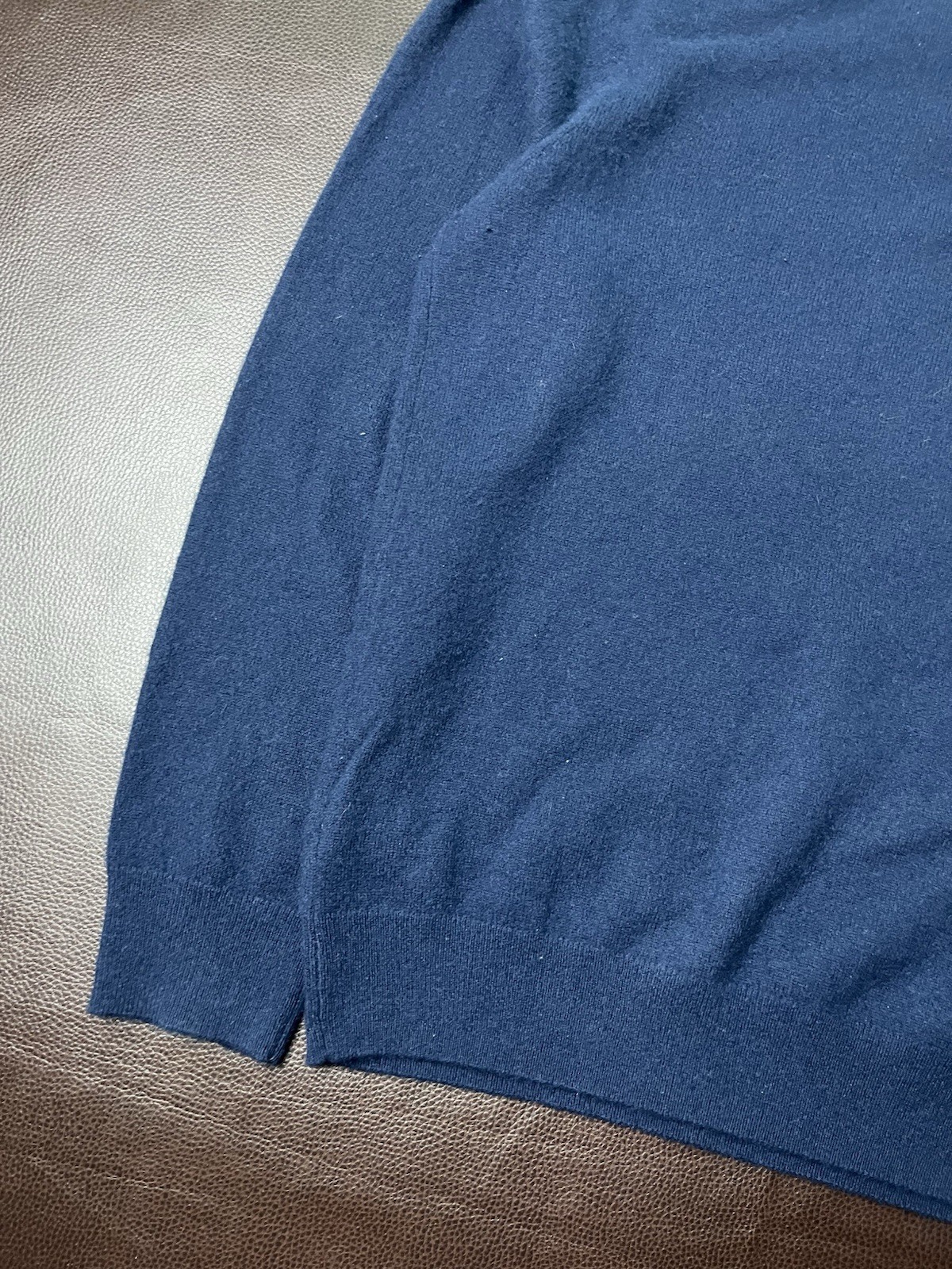 J Crew Relaxed midweight cashmere V-neck sweater L Navy New 2022 Model