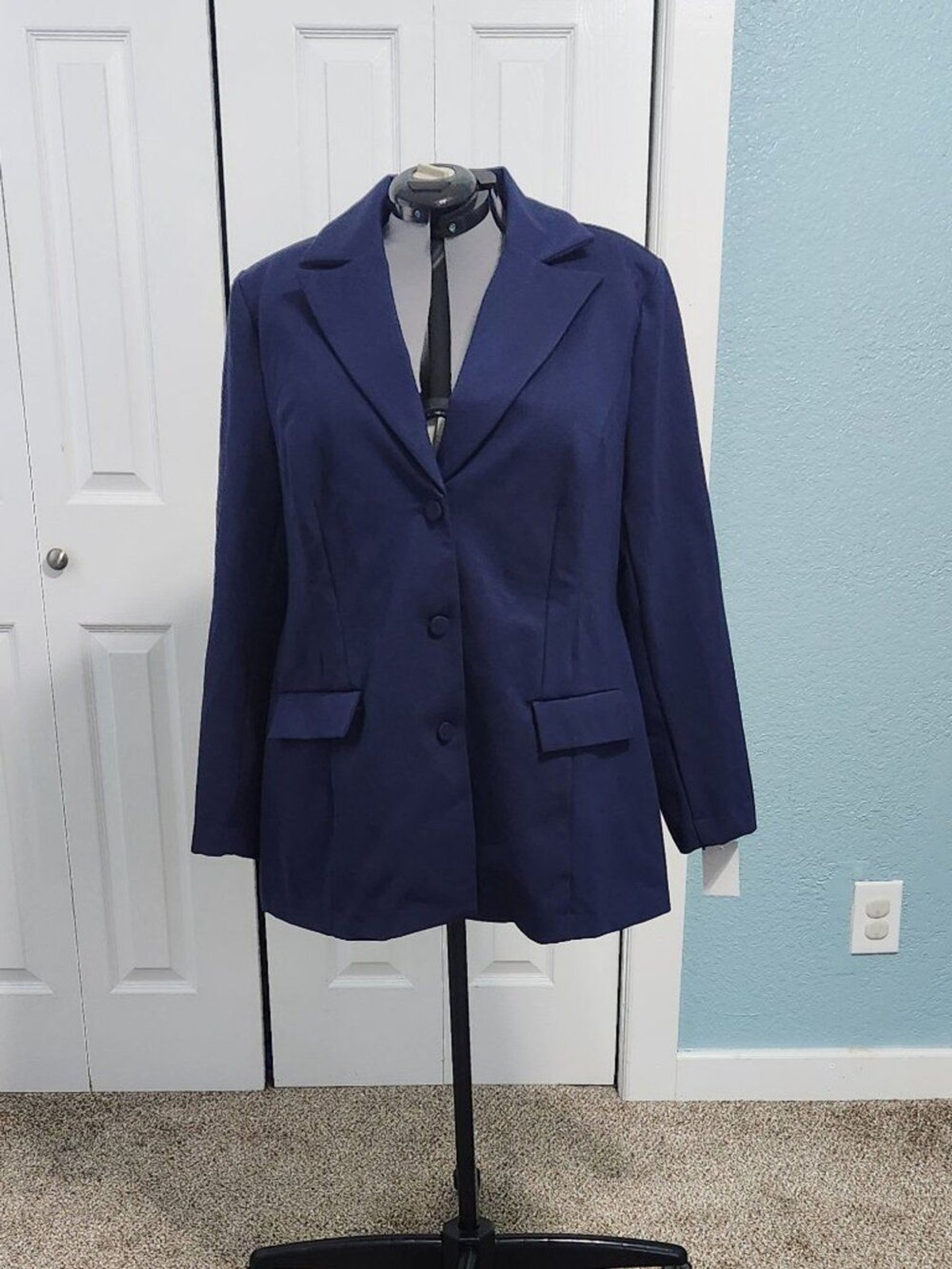 Eloquii Ultimate Stretch 3 Button Blazer Plus Size 20 NWT Navy Blue