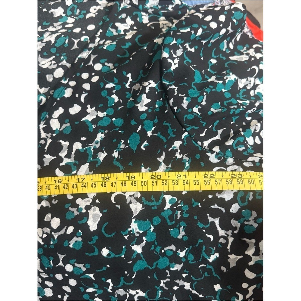 Avenue Black, Teal & White Abstract Floral Blouse