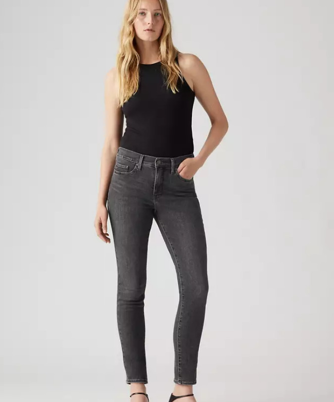 Levis Jeans Women 16 Short 33Wx30L Black Bloom 311 Shaping Skinny Mid Slimming