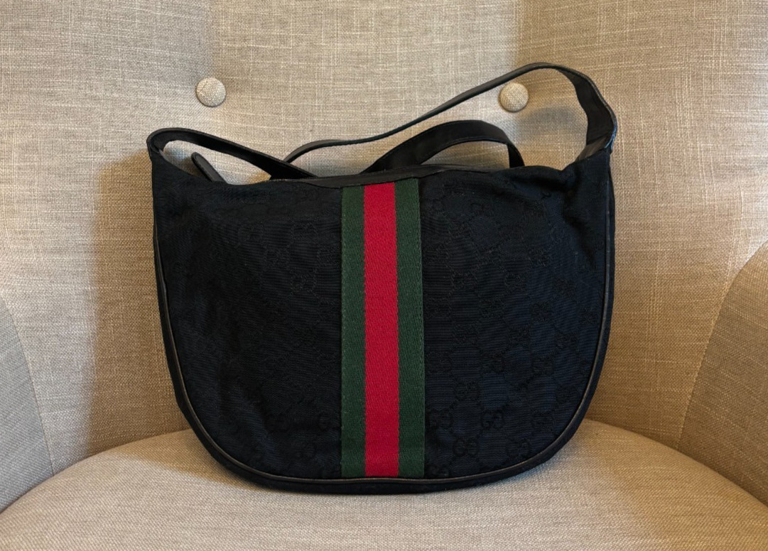 Gucci GG Web Black Ophidia Authentic Shoulder Bag