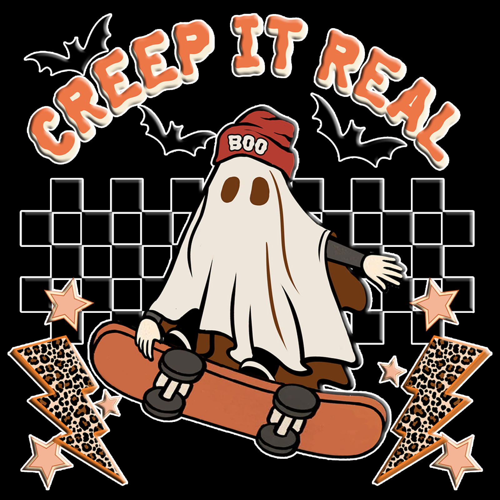 Halloween Creep It Real Graphic Skater Tee Halloween T-Shirt Big & Tall Small
