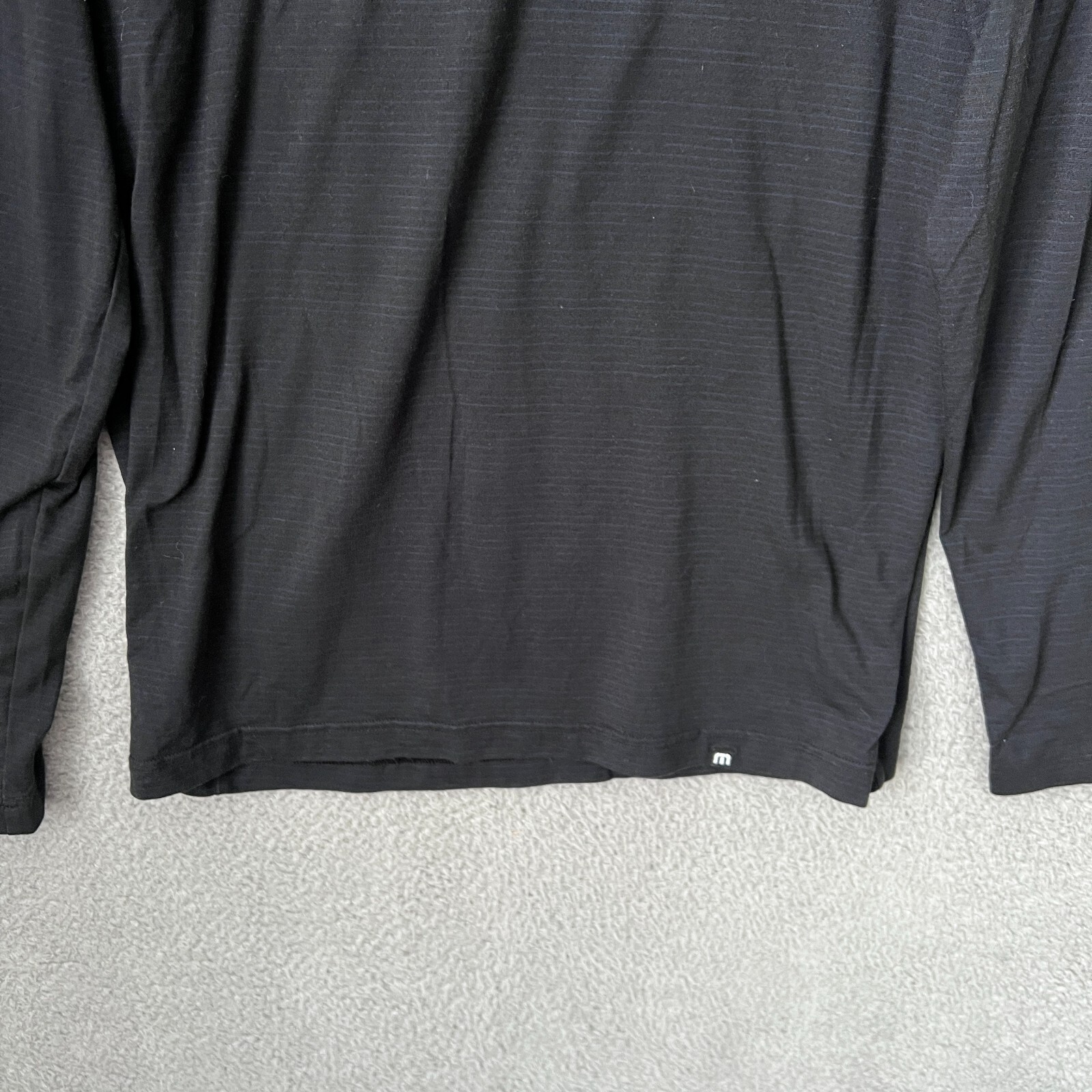 Travis Mathew Pullover Mens Medium Black Crestview Quarter Zip Golf Performance