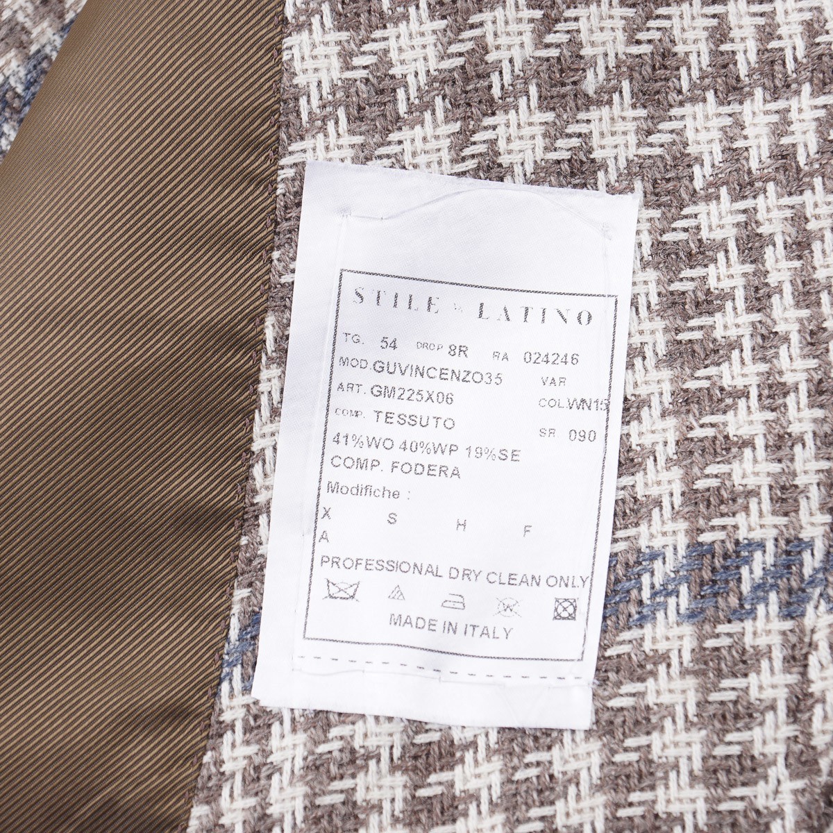Stile Latino Napoli Slim-Fit Soft Wool-Alpaca-Silk Sport Coat 44R (Eu 54) NWT