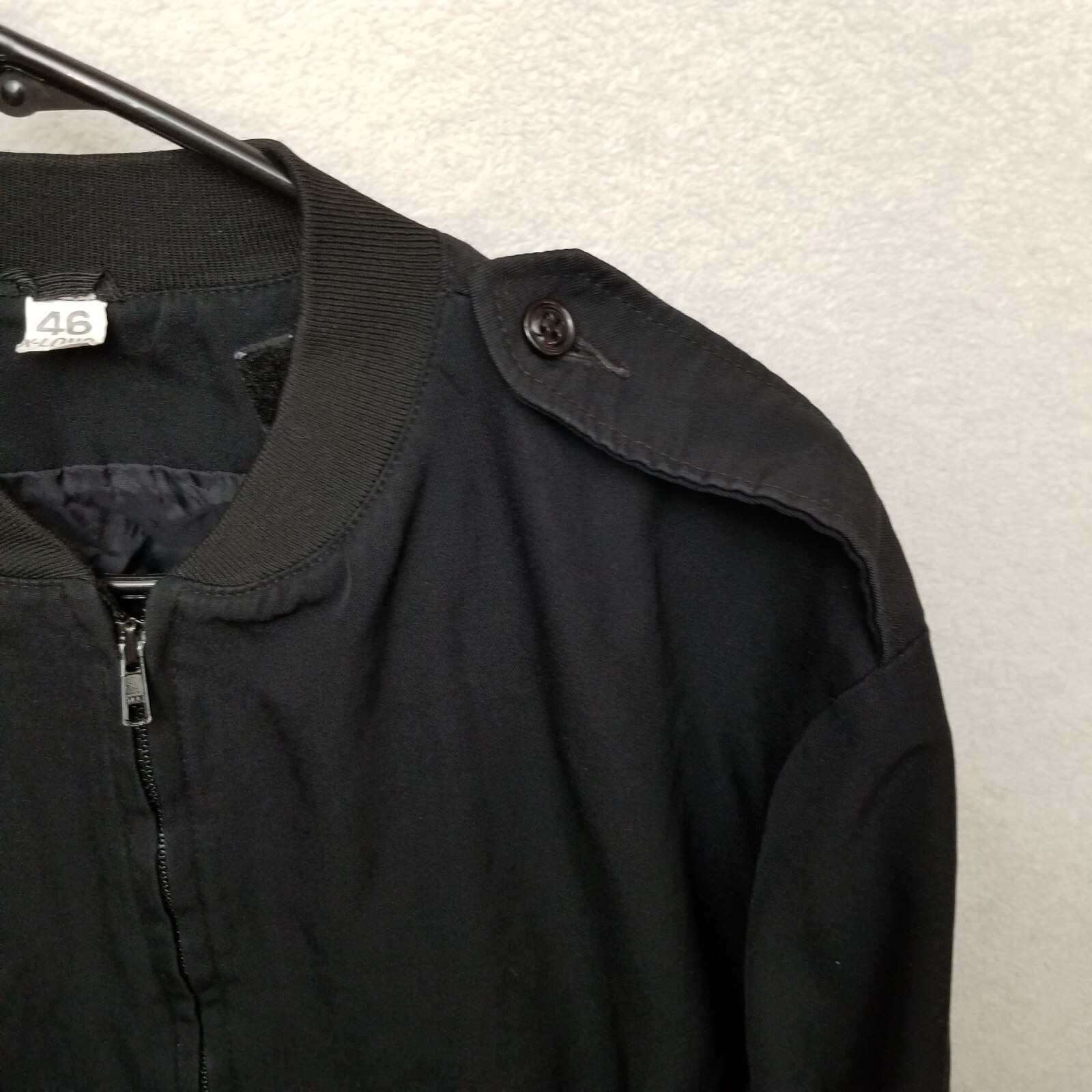 Neptune Garment Co Mens 46 Long Black Polyester Wool Full Zip Jacket
