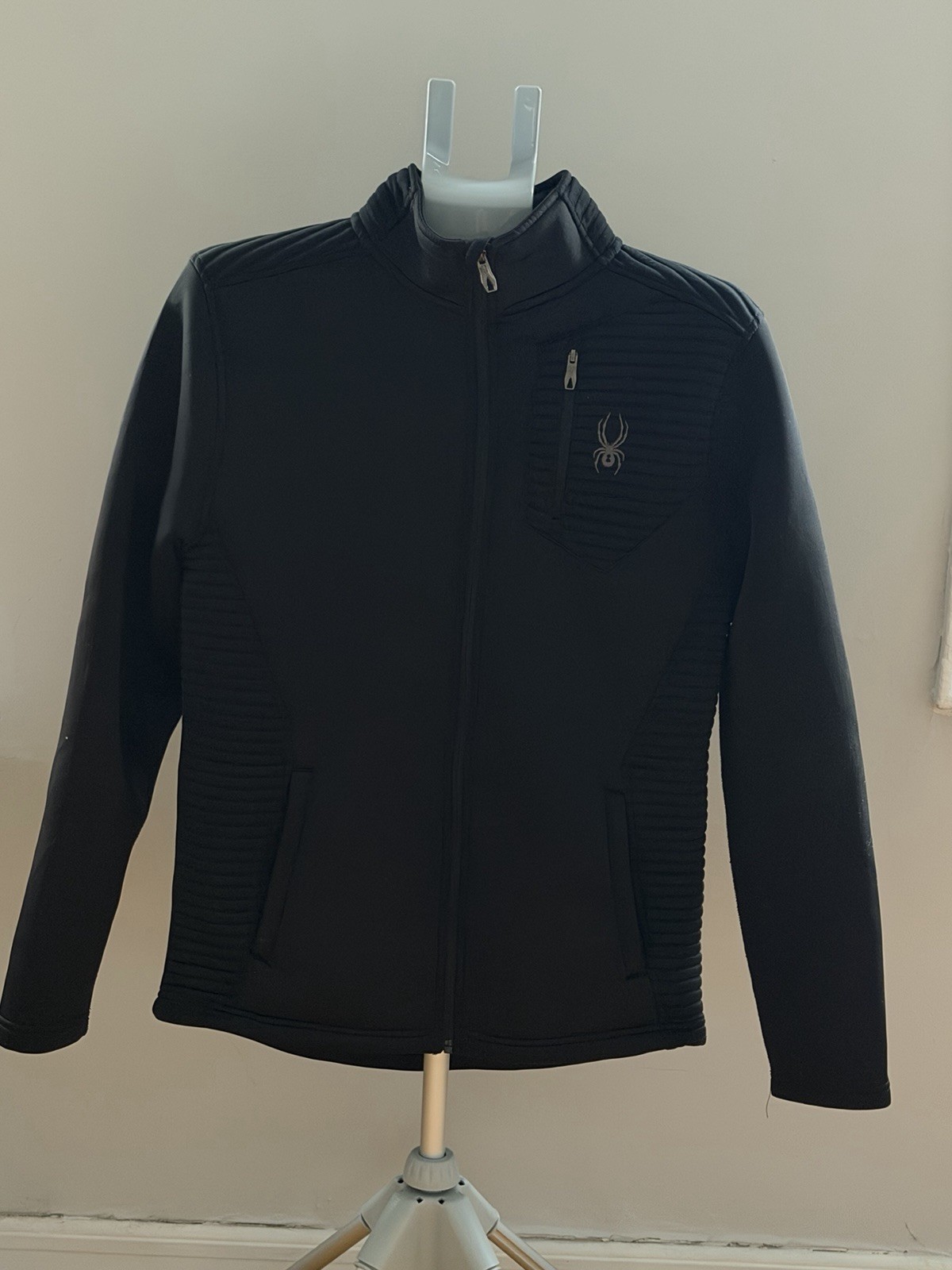 Spyder Men’s Black Full Zip Stand Collar Jacket Regular Fit Size M 44-46