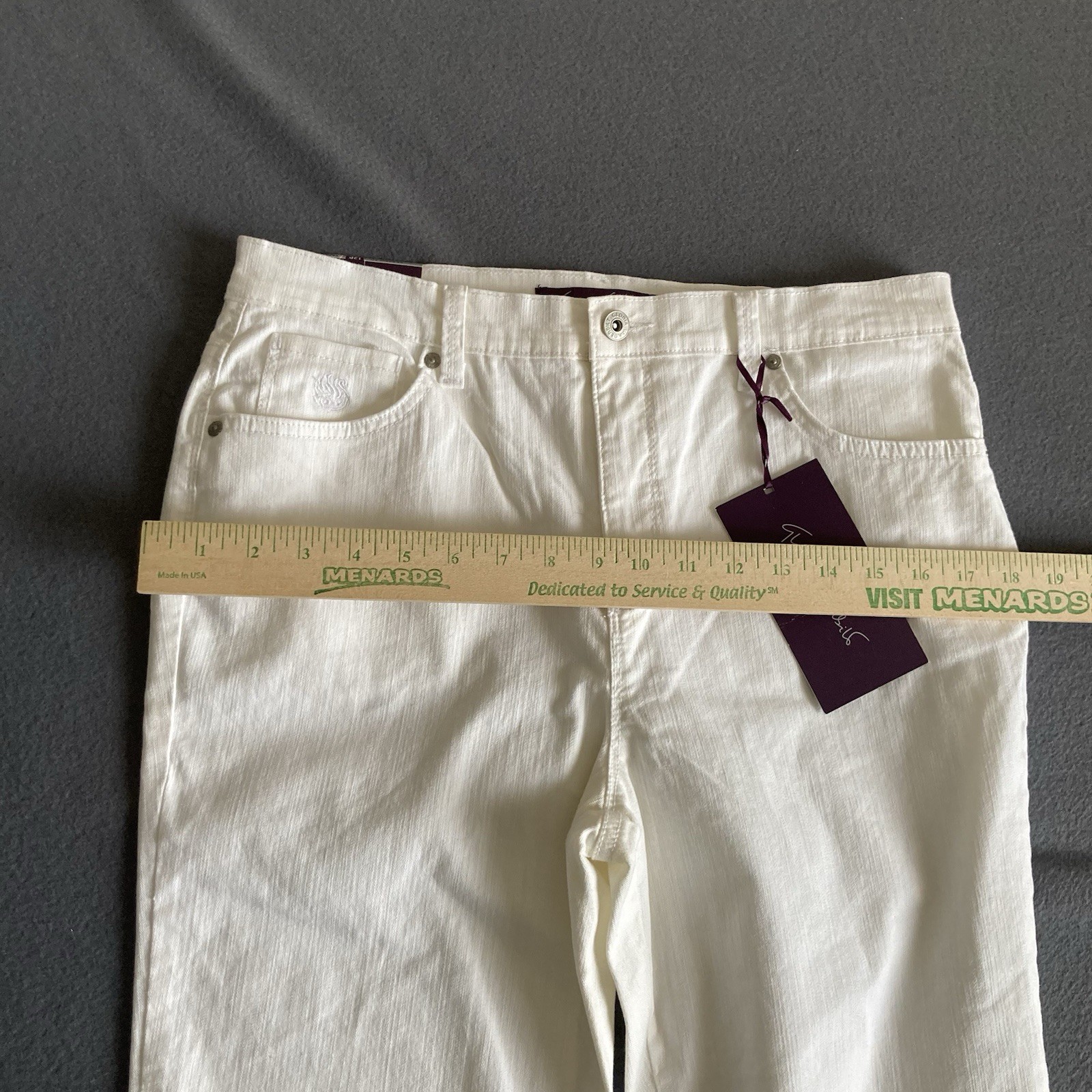 Gloria Vanderbilt Amanda Pant Women’s 12 Petite Off White Classic Fit Slimming