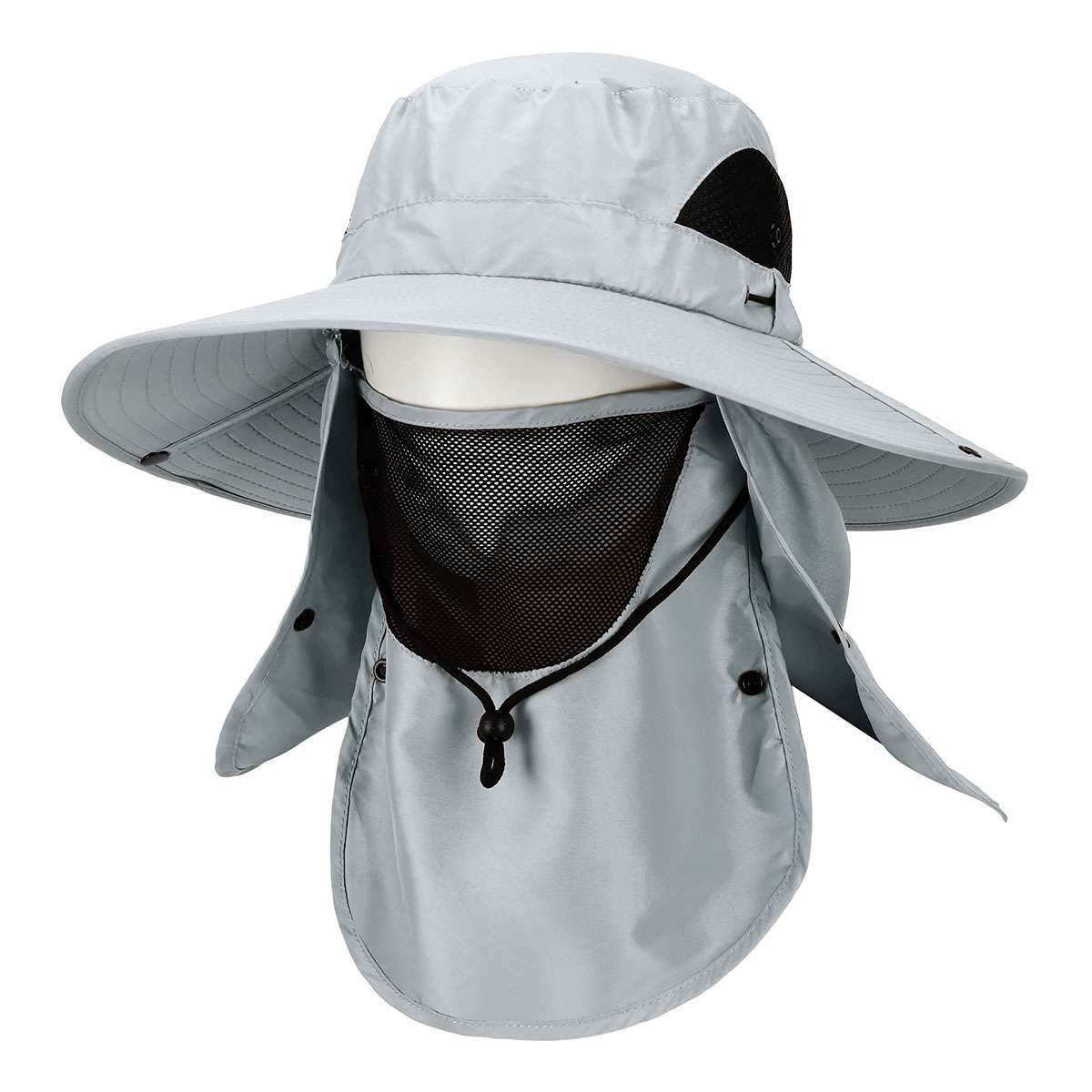 Summer Bucket Boonie Hat Neck Flap Cover Sun Wide Brim Fishing Garden Hiking Cap