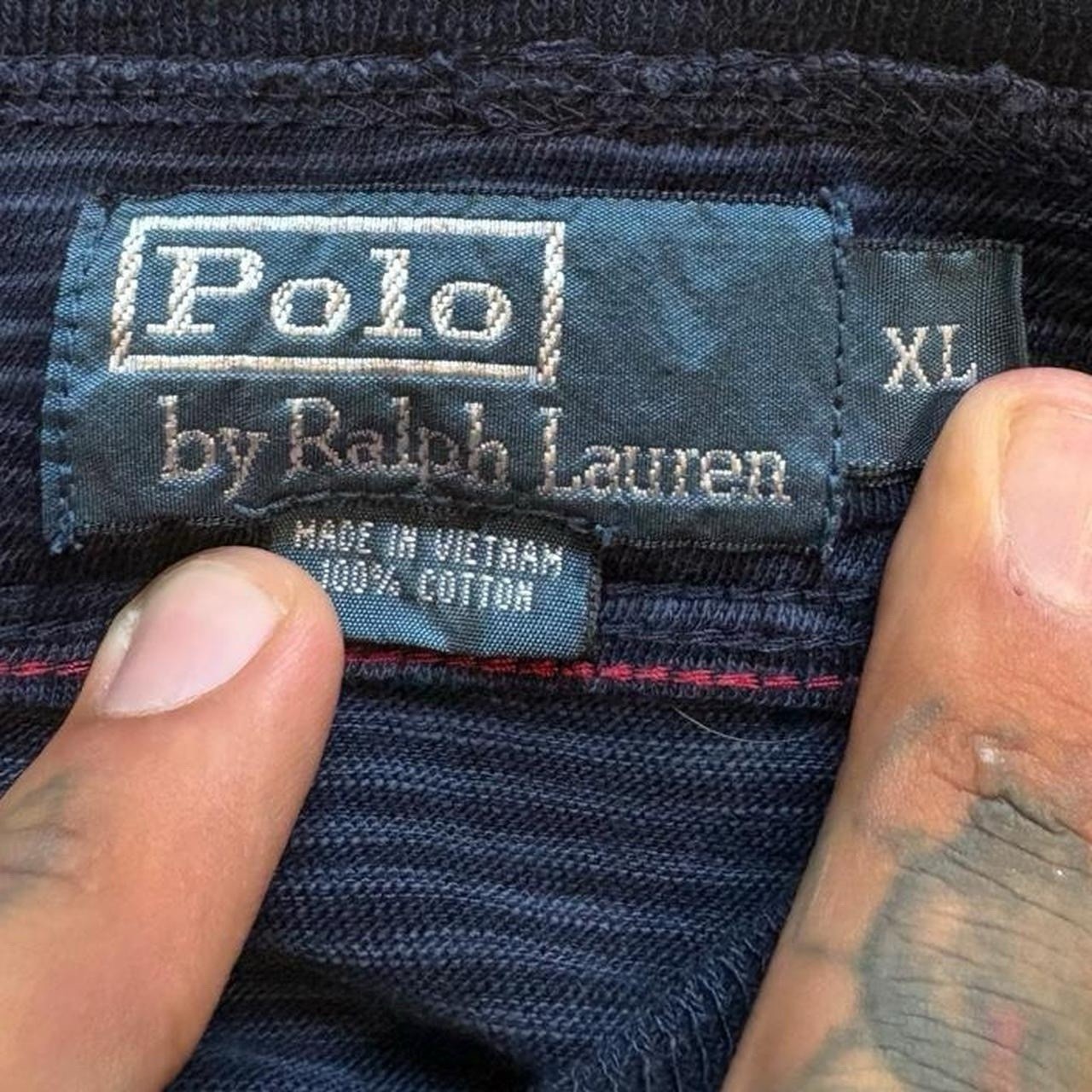 Vintage 90s Polo by Ralph Lauren US RL Military Henley Longsleeve Shirt XL