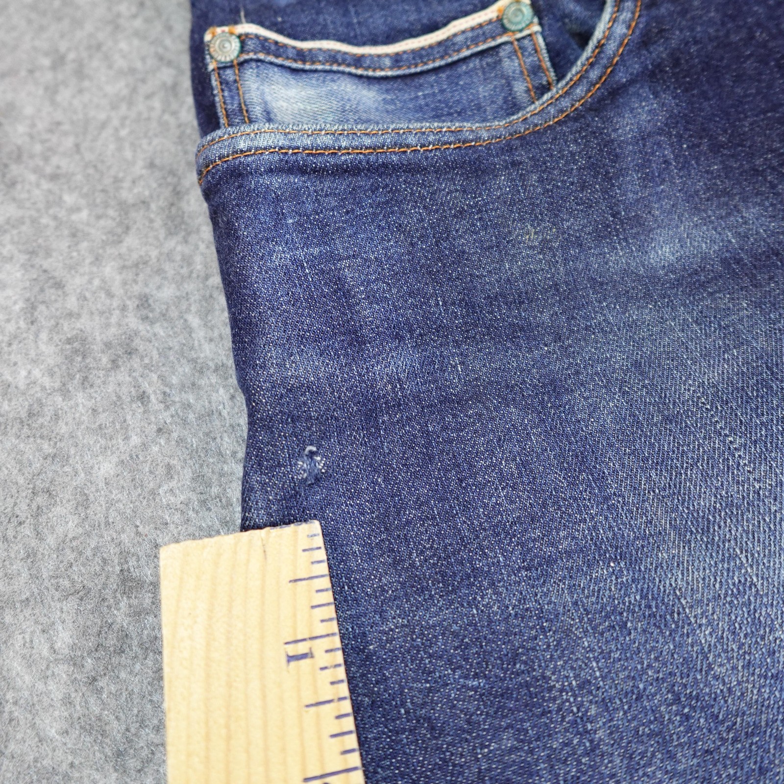 Naked & Famous Jeans Mens 36×32 Blue Weird Guy Selvedge Stretch Denim Pants