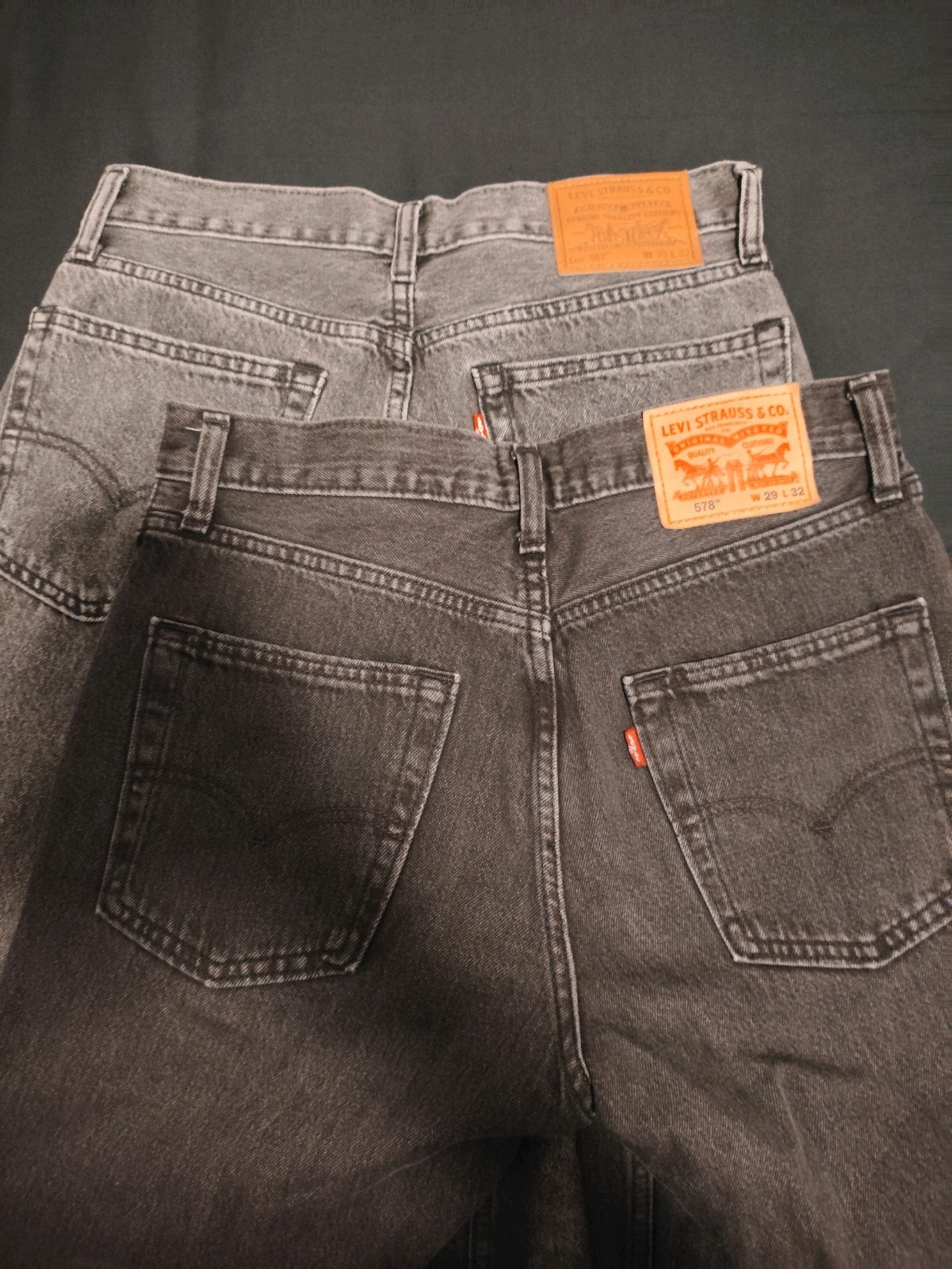 Levi’s 567 29 x 32 Light Gray and Levi’s 578 29 x 32 Gray Combo