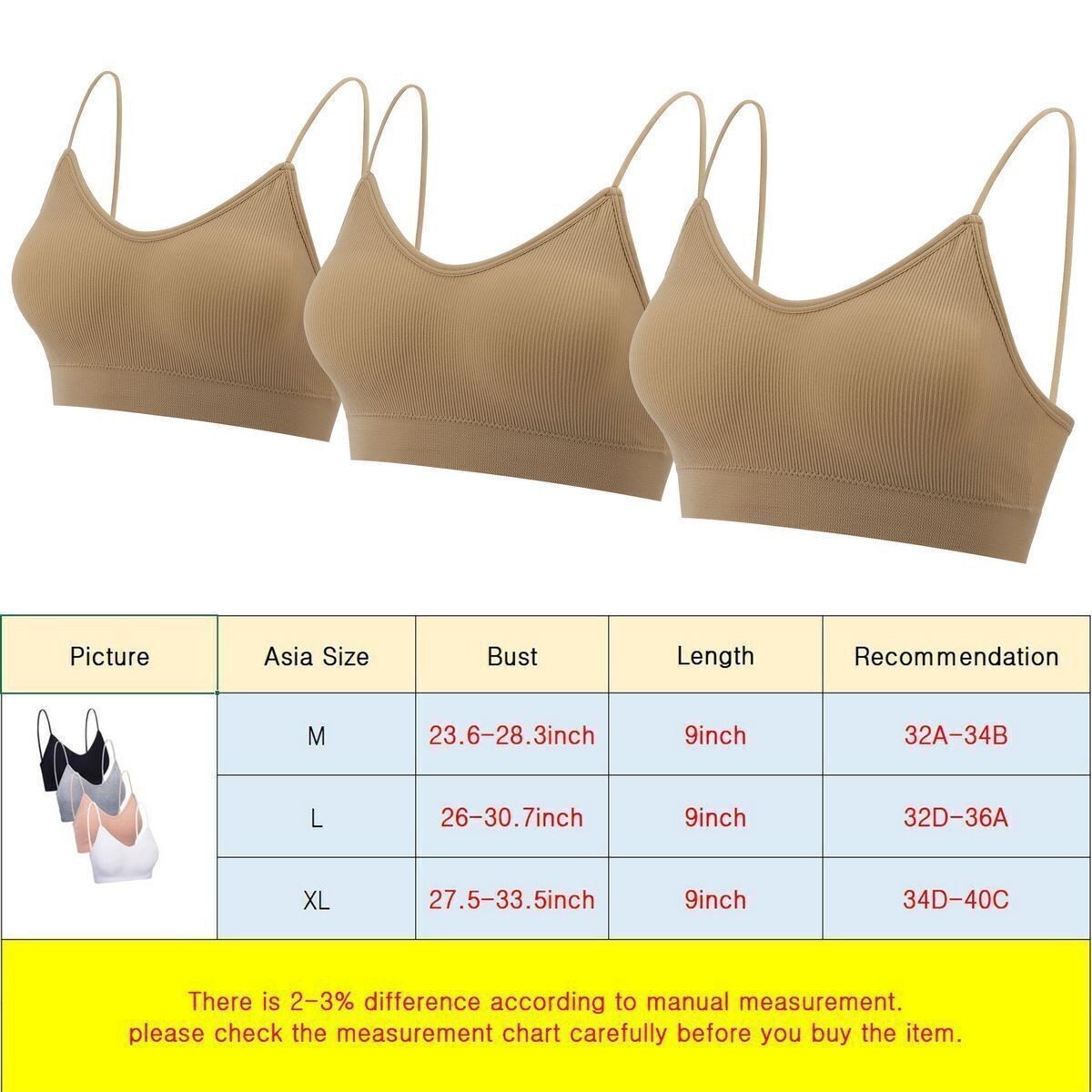 Womens Seamless Low Back Bralette Bra Solid Colors Stretchy Crop Top M-XL Hot