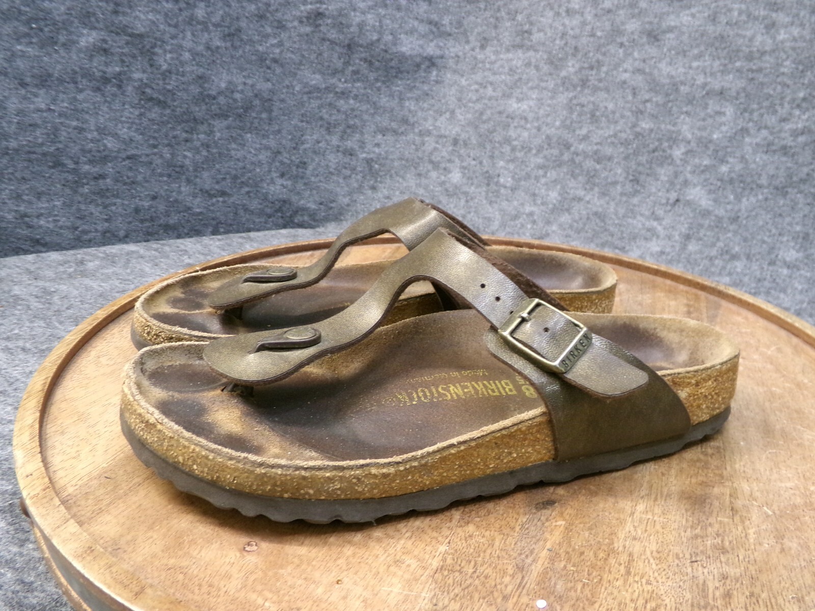 Birkenstock Womens Gizeh Brown Bronze Birko-Flor Thong Sandals Size 38 US 7 Reg.