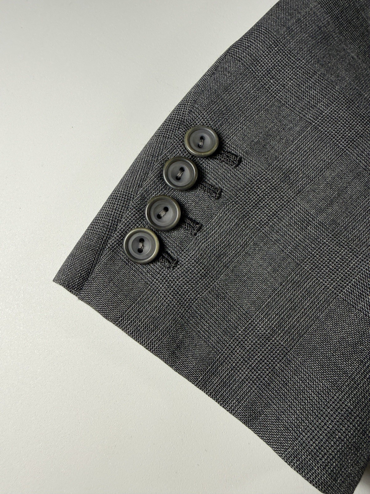 Henry Poole Bespoke Savile Row Gray Glen Check Blazer 40R Est Wool Vintage 1979