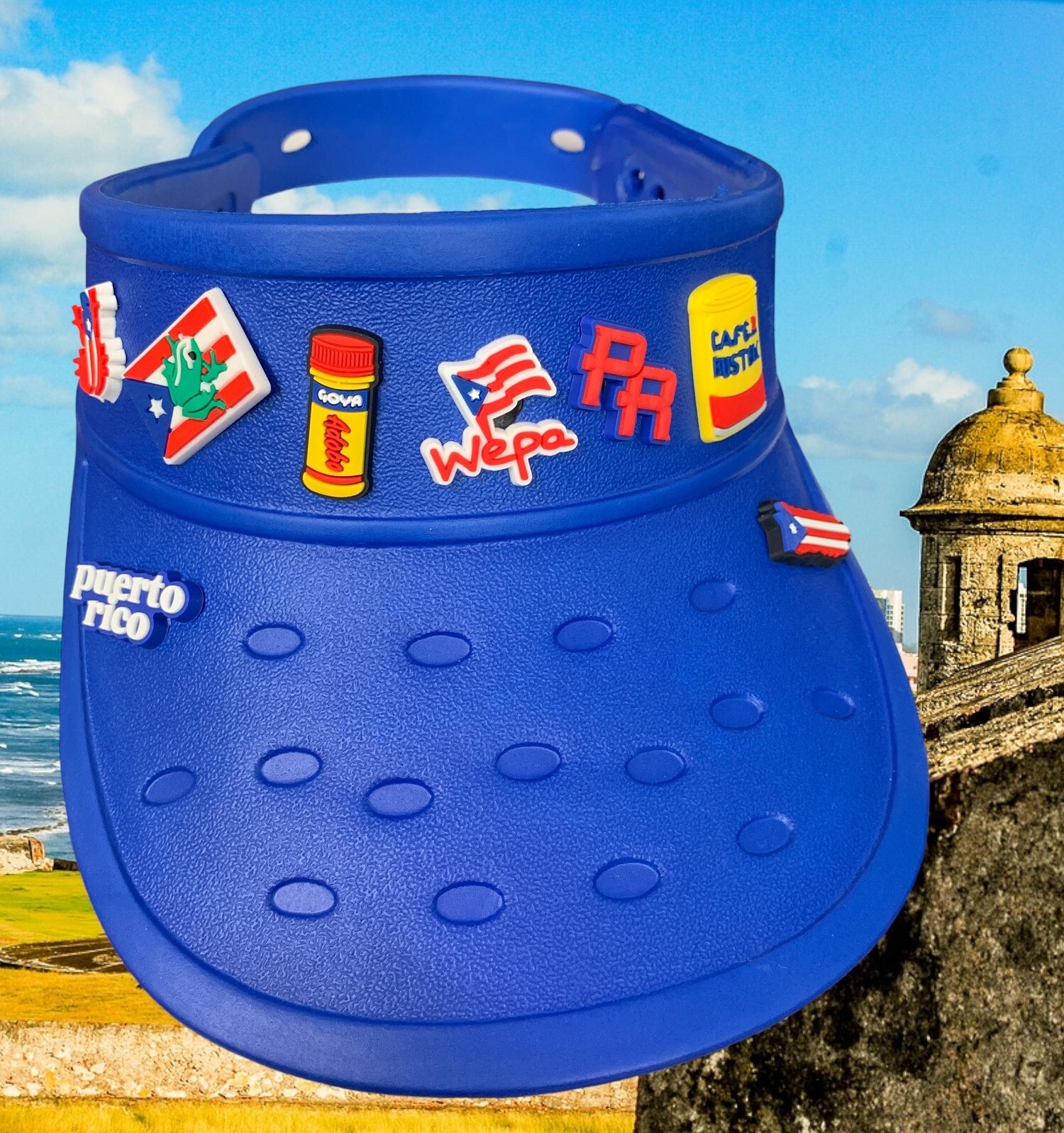 Visor Hat Fits Shoes Charms Floatable Adjustable Lightweight Durable Sun – Blue