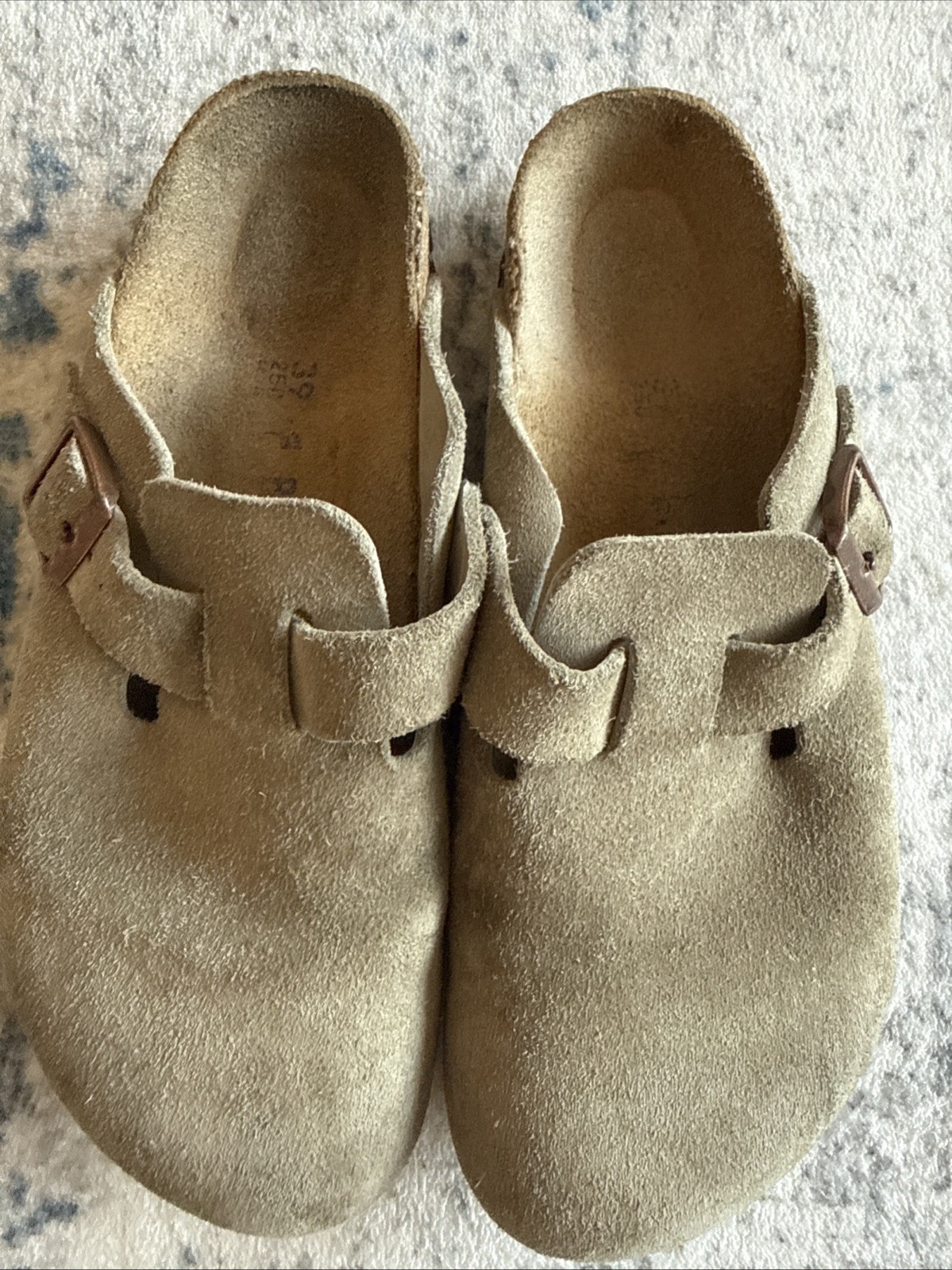 Birkenstock Boston Clogs Womens 39 US 8 8.5 Narrow Light Sage Gray Suede Slip On