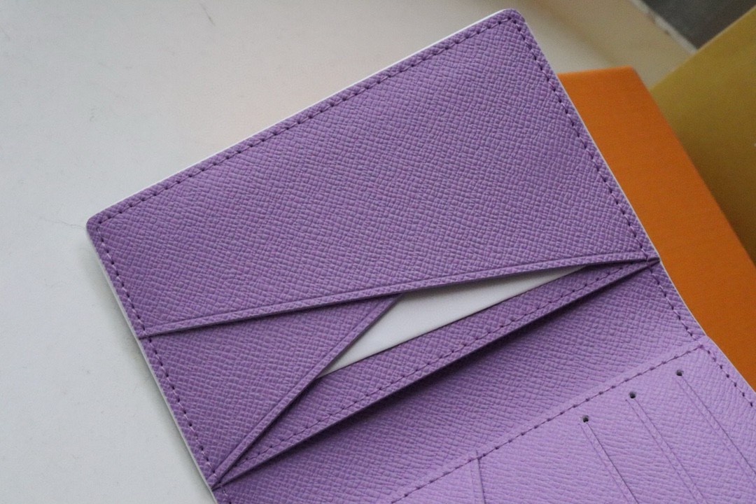 Louis Monogram Comics Passport Wallet White/Purple New