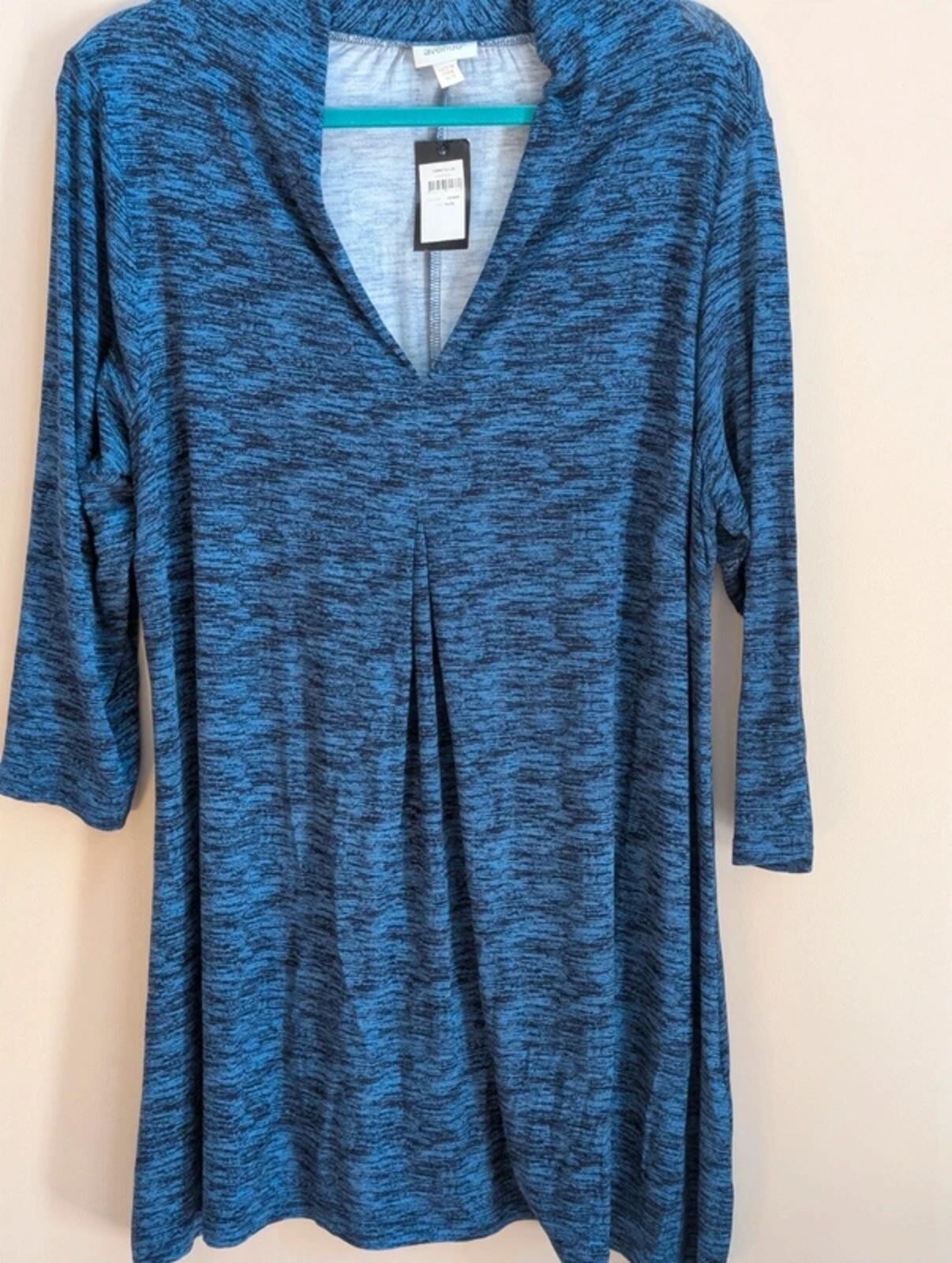 Avenue Blue Tunic Dress 18/20 Flowy Soft Knit Casual