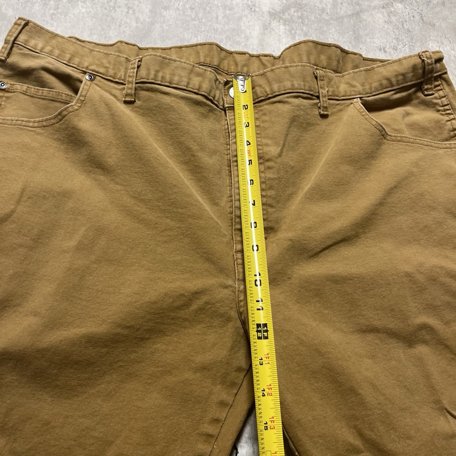 Dickies Pants Mens 44×30 (44×24)Brown Canvas Carpenter Relaxed Fit Straight
