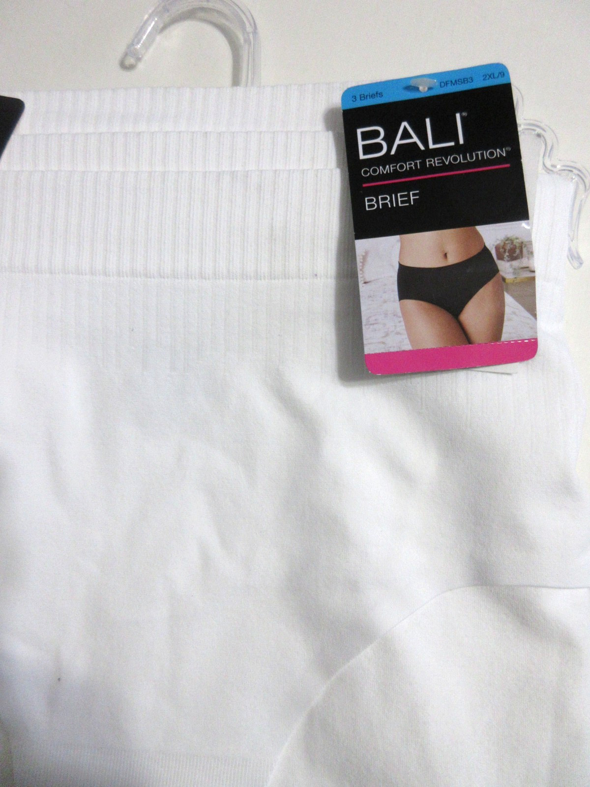Bali BRIEF 3-Pack Underwear Panties Comfort Stretch Nylon seamless White 2XL/9