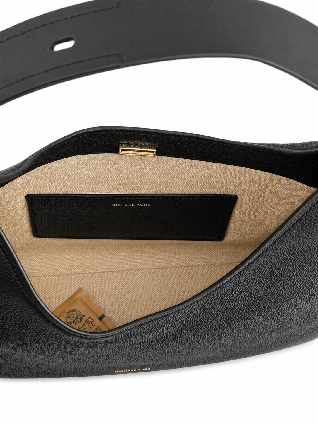 Michael Kors Large Black Leather Shoulder Bag Gold Hardware NWT