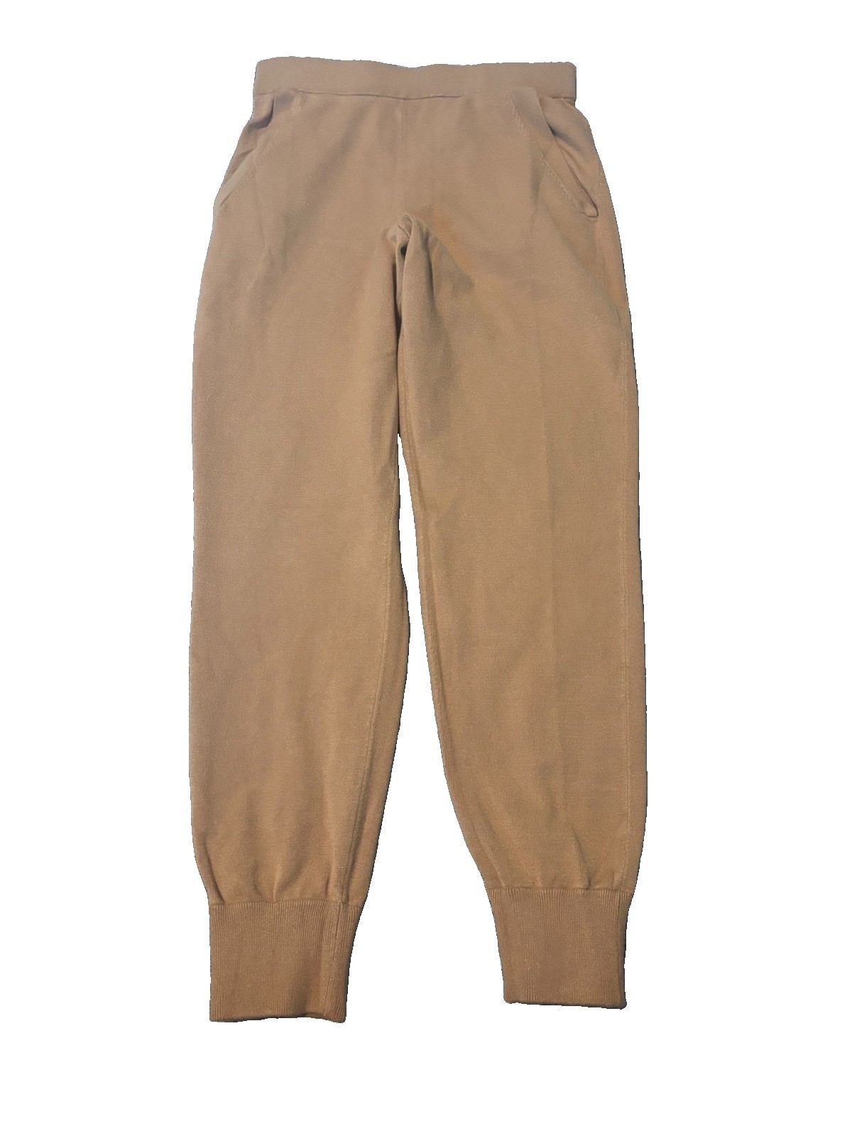 Babaton by Aritzia Women’s Knit Jogger Pants Tan Beige Size Small Pockets
