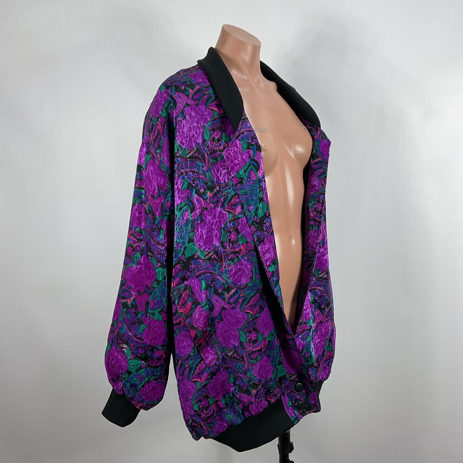 Vtg 90s 80s De Vouge Hip Hop CC Bomber all over jacket PLUS 2-3X Floral Paisley