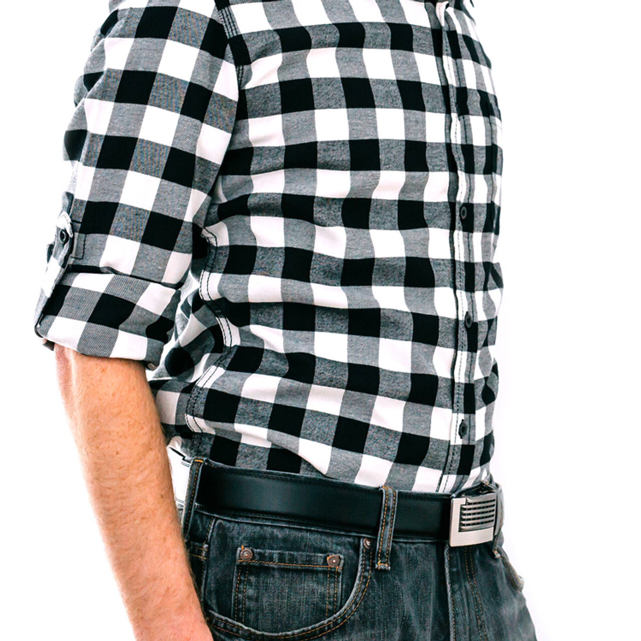Kaiback Kickback Men’s Ultra-Slim Button Down Cotton Shirt – King Me Checkered