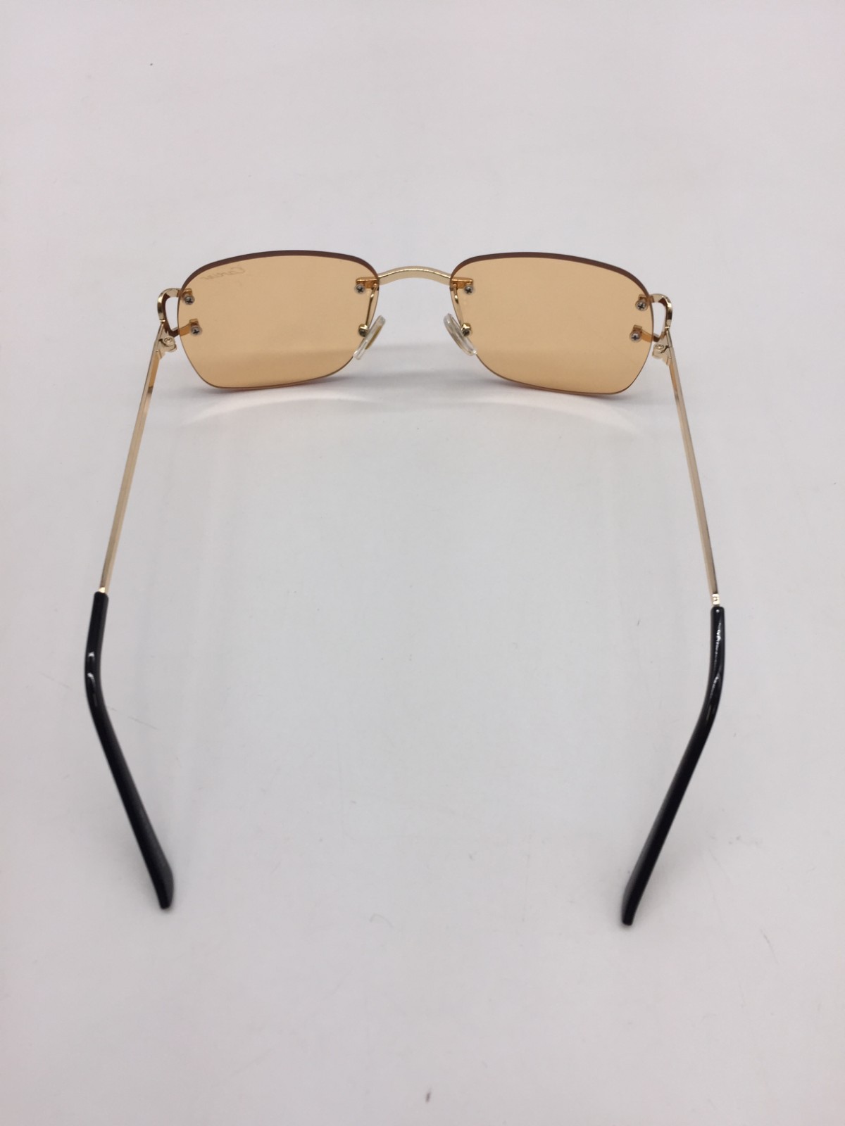 Cartier Gold Rimless Frame Trendy Sunglasses 59-15-140 Beige Lens