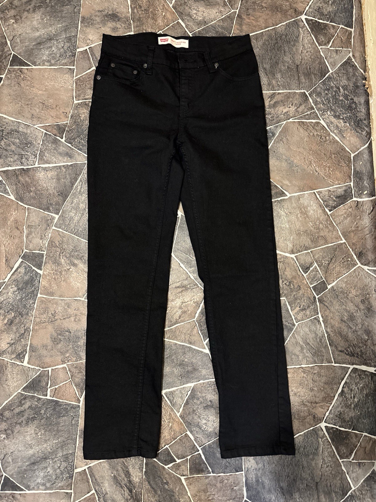 Levi’s 502 Regular Taper Jeans Youth Size 16 Black Denim 28×30 Excellent