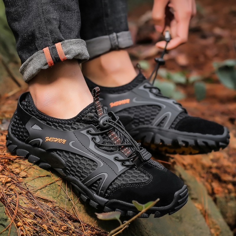 Amphibious Hiking Shoes Mens Quick Drying Water Shoes Outdoor Mesh Walking Shoes