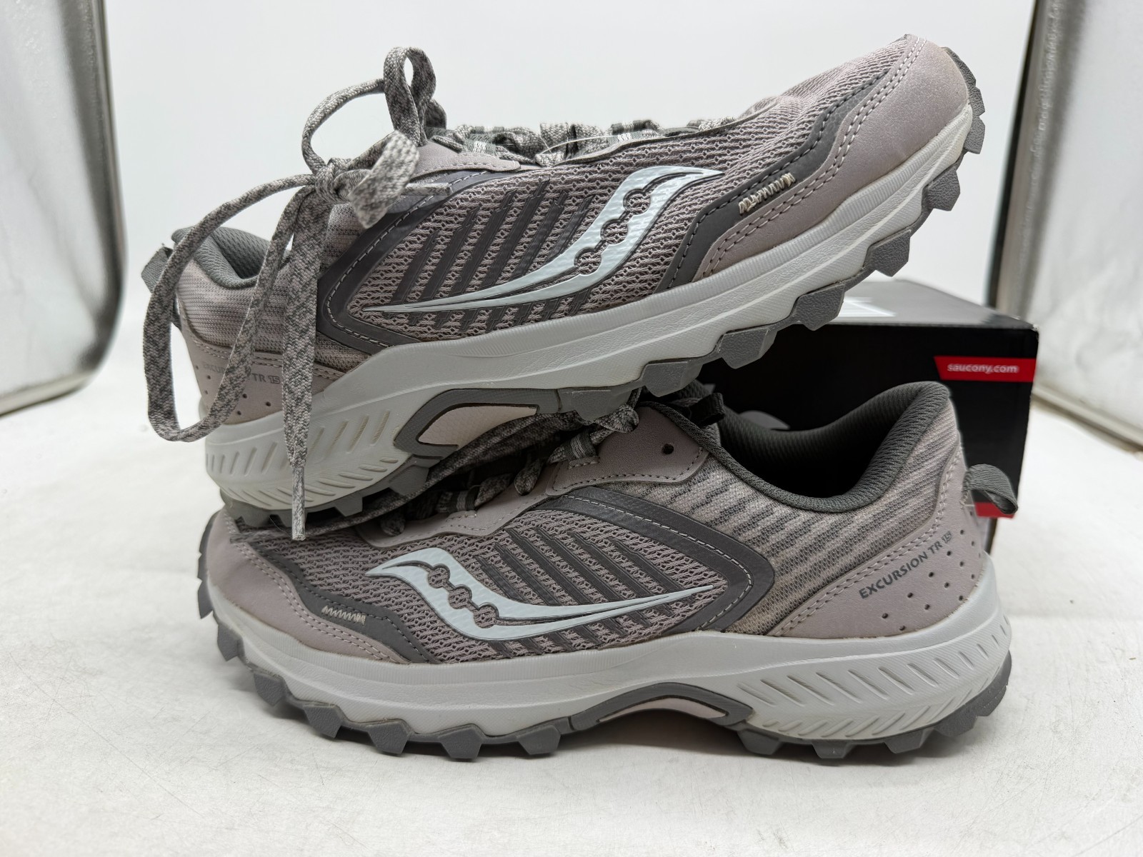 Saucony Excursion TR15 Wide Running Shoes Women’s Gray Mesh Sneakers – 8 WIDE