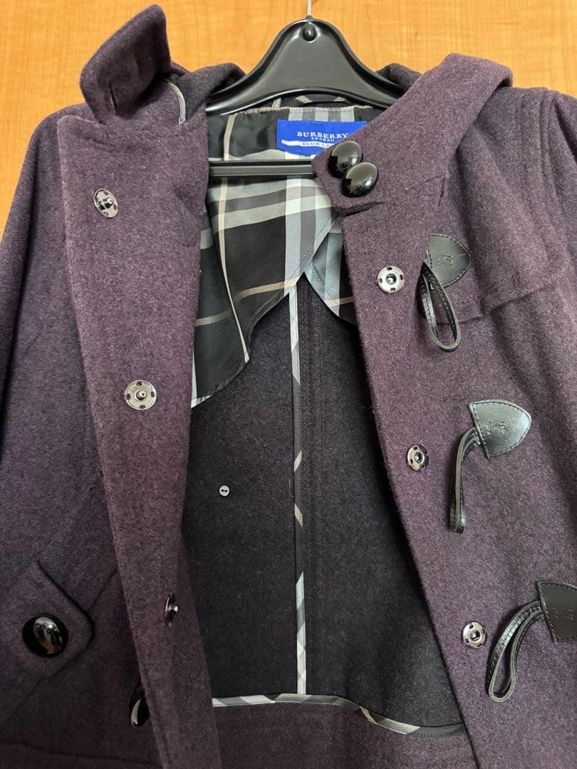 Burberry Blue Label Short Duffle Coat Purple